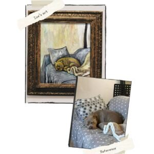 Custom Hand-painted Surprise Pet Portrait Oil/Acrylic Painting on Canvas